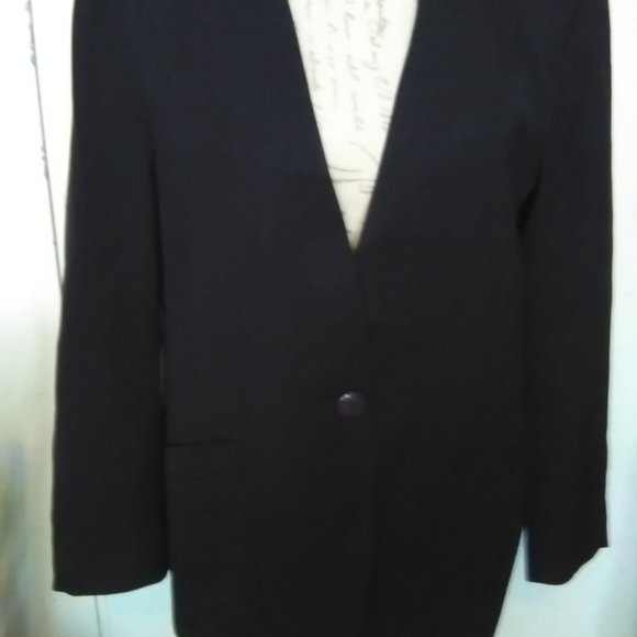 Size 14 Jones New York black suit blazer Pure Wool (Excellent Condition) - Picture 2 of 2